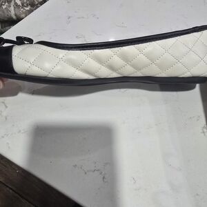 East 5th Black and Cream Quilted Flats